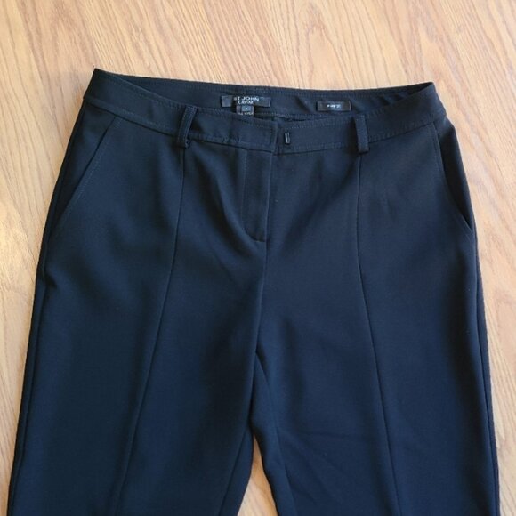 ST. JOHN CAVIAR JENNIFER CREPE MOROCAIN SLIM PANTS FLAT FRONT STRAIGHT LEG sz 4 - Picture 3 of 8